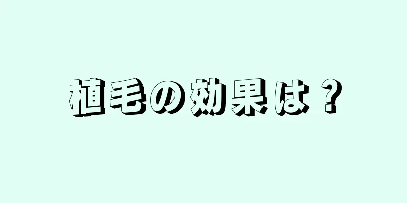 植毛の効果は？