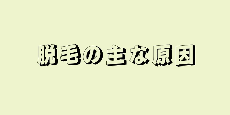 脱毛の主な原因