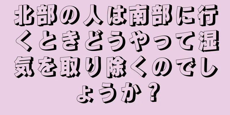 北部の人は南部に行くときどうやって湿気を取り除くのでしょうか？