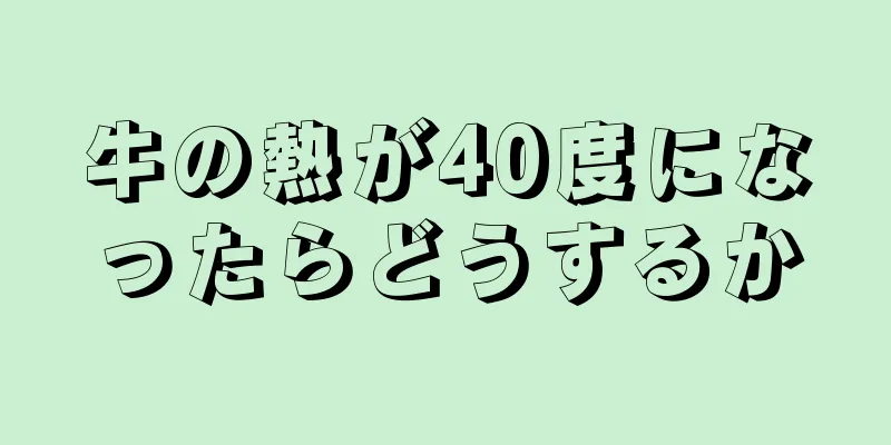 牛の熱が40度になったらどうするか