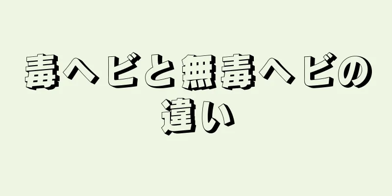 毒ヘビと無毒ヘビの違い