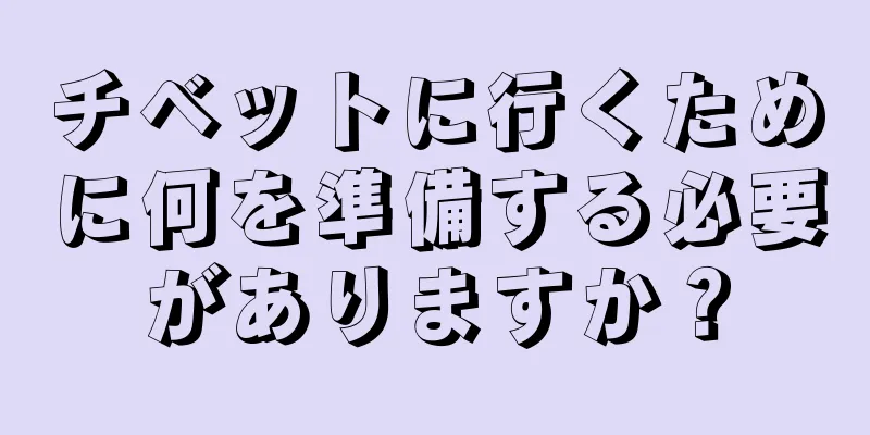 チベットに行くために何を準備する必要がありますか？