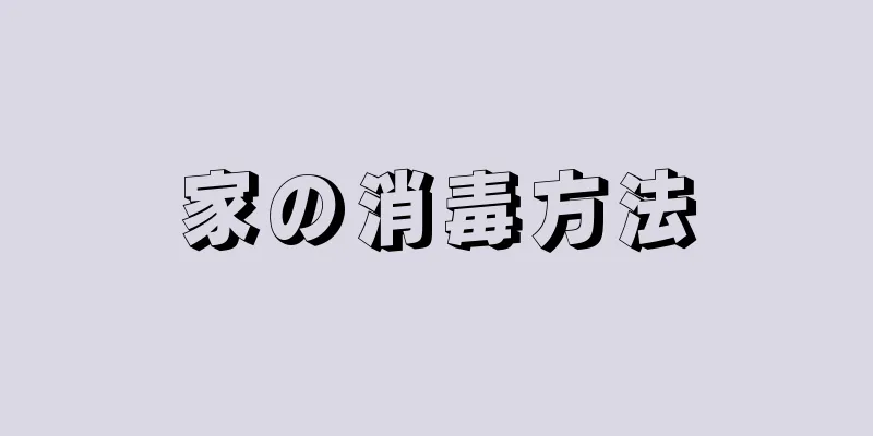 家の消毒方法