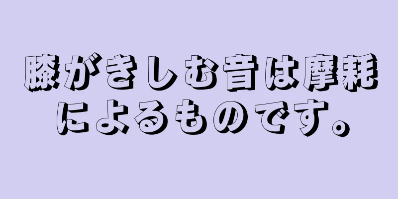 膝がきしむ音は摩耗によるものです。