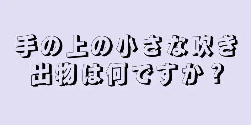 手の上の小さな吹き出物は何ですか？