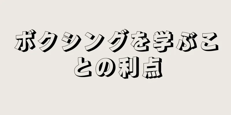 ボクシングを学ぶことの利点