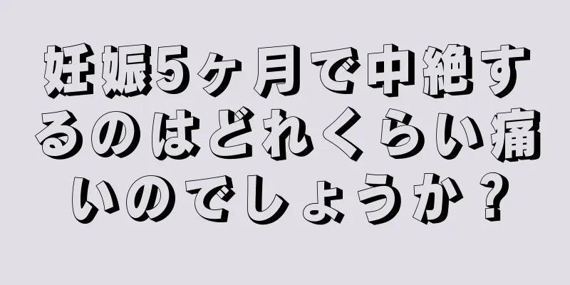 妊娠5ヶ月で中絶するのはどれくらい痛いのでしょうか？