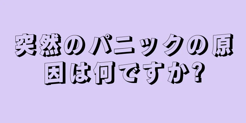 突然のパニックの原因は何ですか?