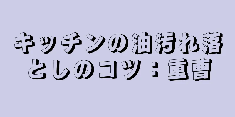 キッチンの油汚れ落としのコツ：重曹