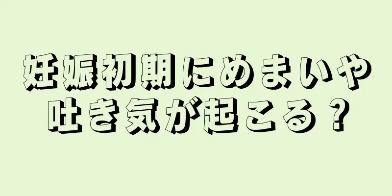 妊娠初期にめまいや吐き気が起こる？