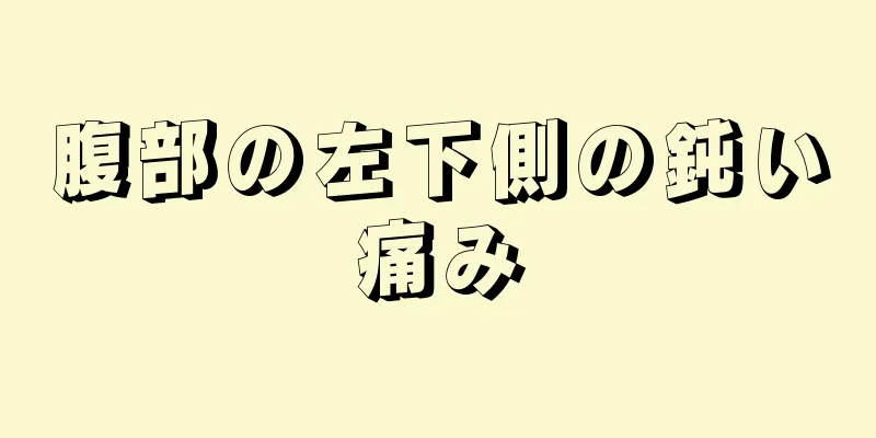 腹部の左下側の鈍い痛み