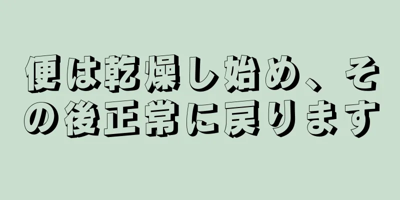 便は乾燥し始め、その後正常に戻ります