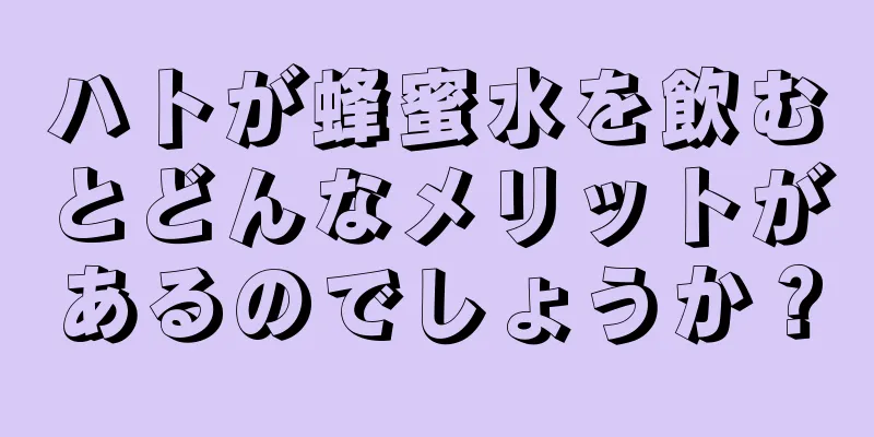 ハトが蜂蜜水を飲むとどんなメリットがあるのでしょうか？