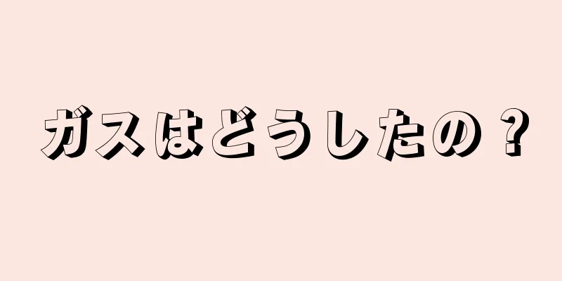 ガスはどうしたの？