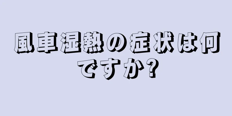 風車湿熱の症状は何ですか?