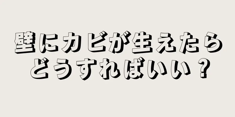 壁にカビが生えたらどうすればいい？