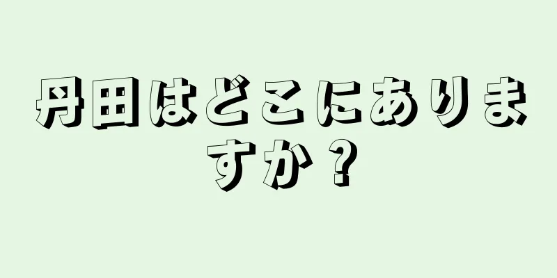 丹田はどこにありますか？