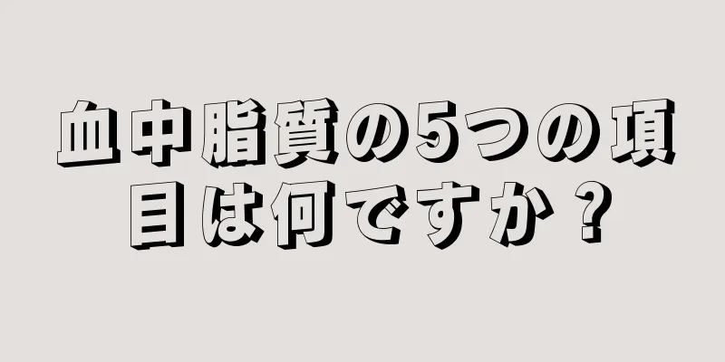 血中脂質の5つの項目は何ですか？