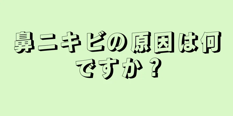 鼻ニキビの原因は何ですか？