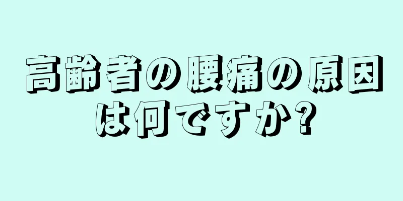 高齢者の腰痛の原因は何ですか?