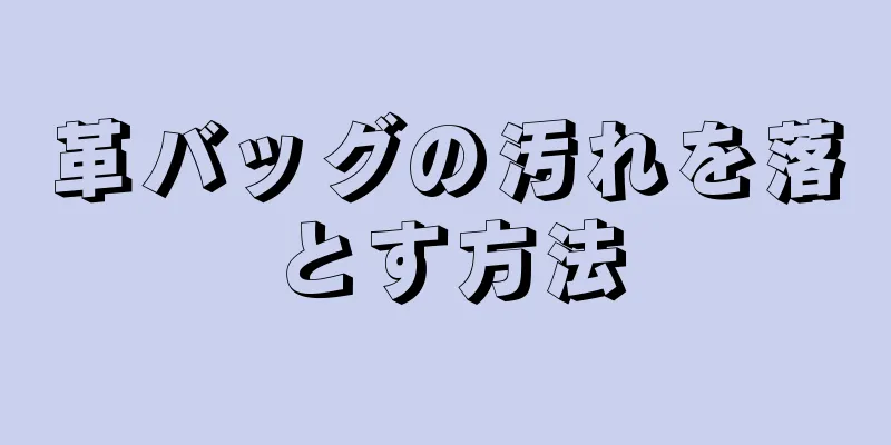 革バッグの汚れを落とす方法