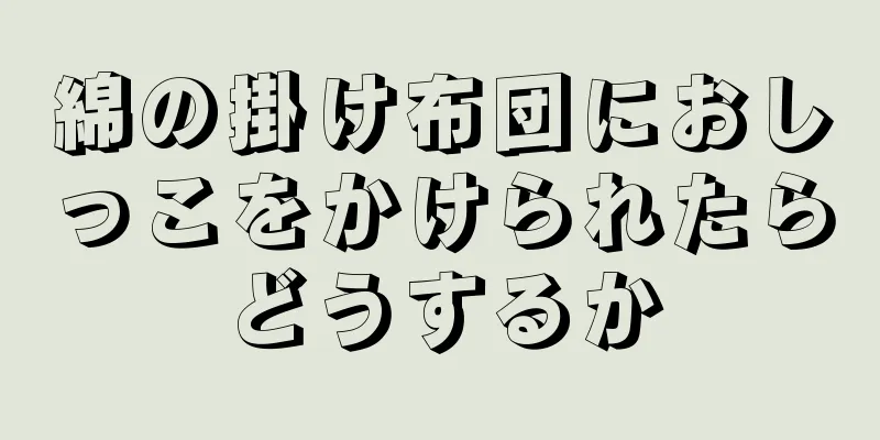 綿の掛け布団におしっこをかけられたらどうするか