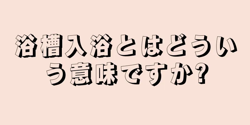 浴槽入浴とはどういう意味ですか?