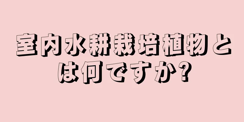 室内水耕栽培植物とは何ですか?