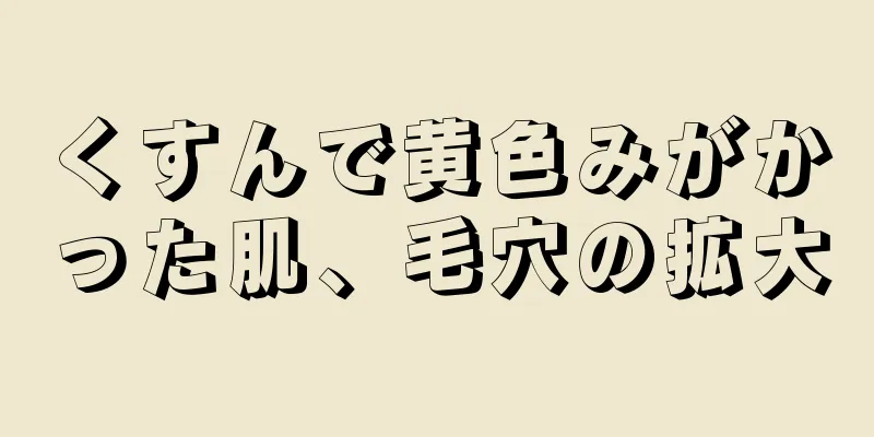 くすんで黄色みがかった肌、毛穴の拡大