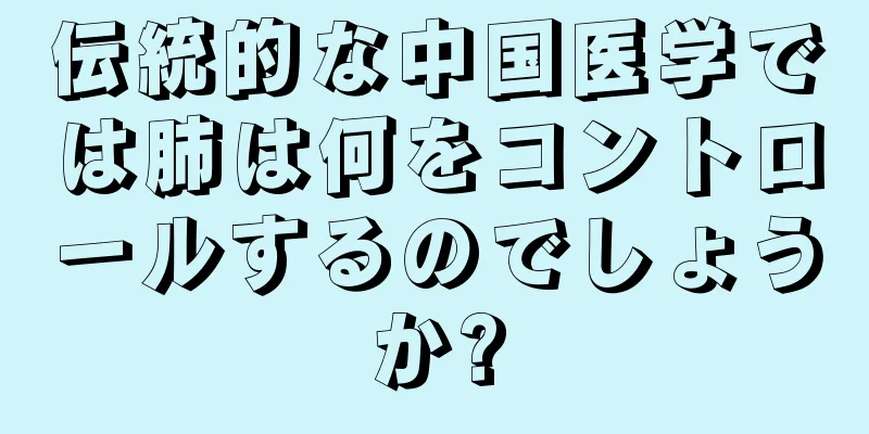 伝統的な中国医学では肺は何をコントロールするのでしょうか?