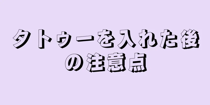 タトゥーを入れた後の注意点