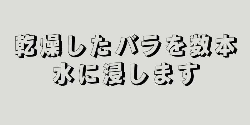 乾燥したバラを数本水に浸します