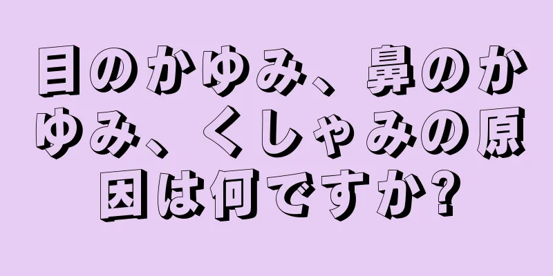 目のかゆみ、鼻のかゆみ、くしゃみの原因は何ですか?