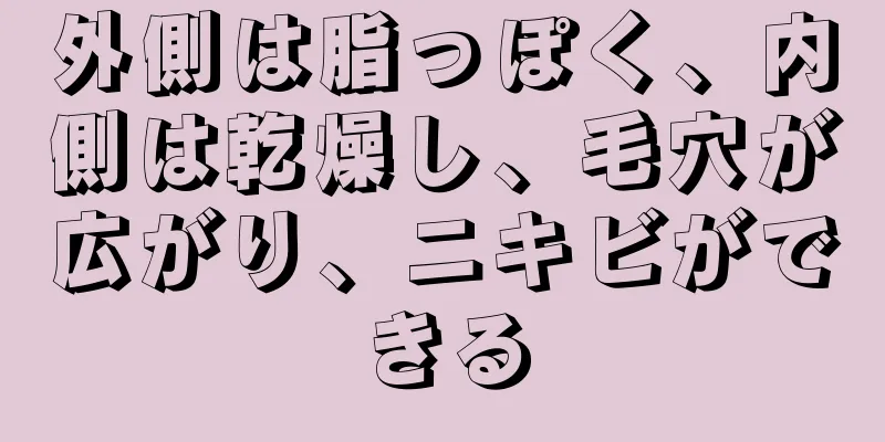 外側は脂っぽく、内側は乾燥し、毛穴が広がり、ニキビができる