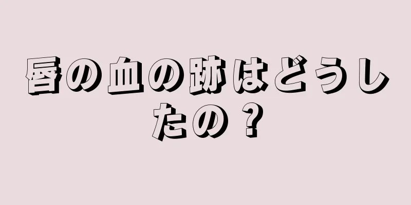 唇の血の跡はどうしたの？