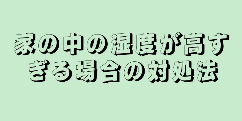 家の中の湿度が高すぎる場合の対処法