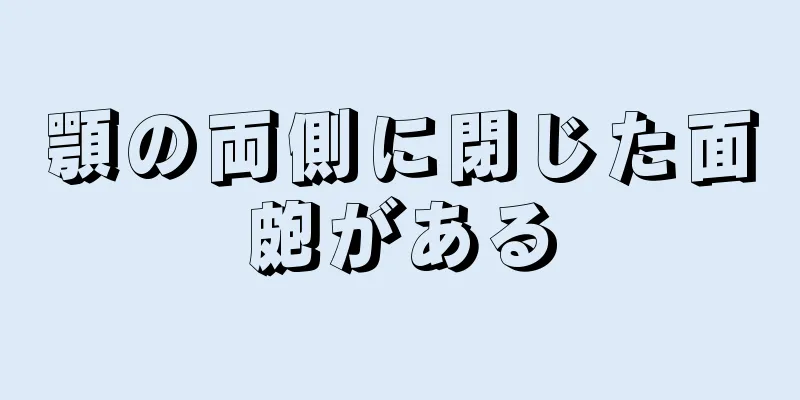 顎の両側に閉じた面皰がある