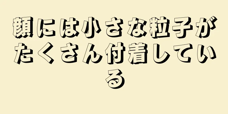 顔には小さな粒子がたくさん付着している