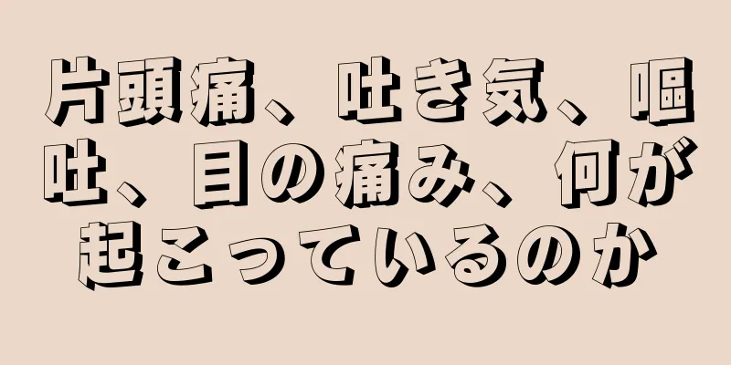 片頭痛、吐き気、嘔吐、目の痛み、何が起こっているのか