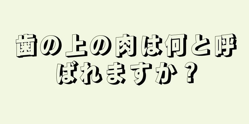 歯の上の肉は何と呼ばれますか？