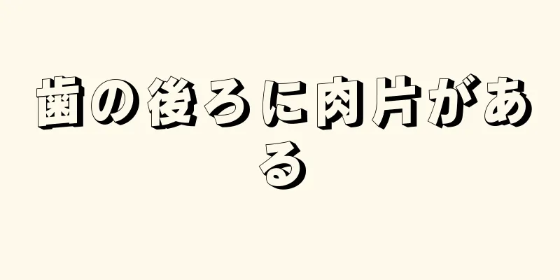 歯の後ろに肉片がある