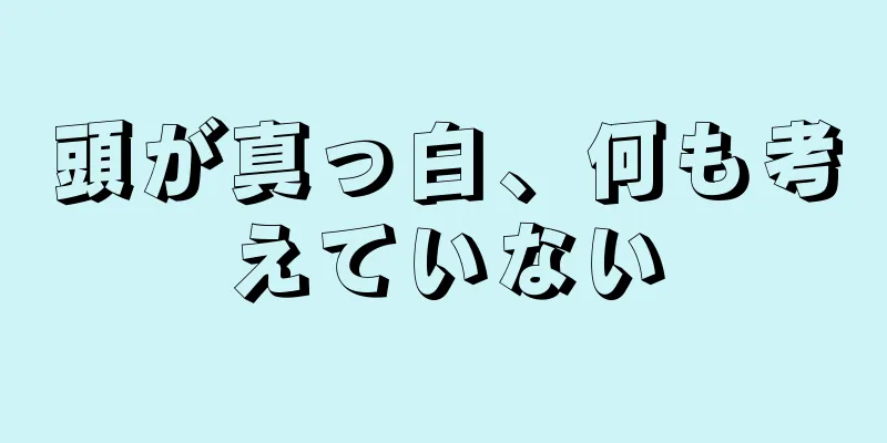 頭が真っ白、何も考えていない