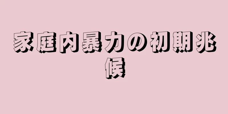 家庭内暴力の初期兆候