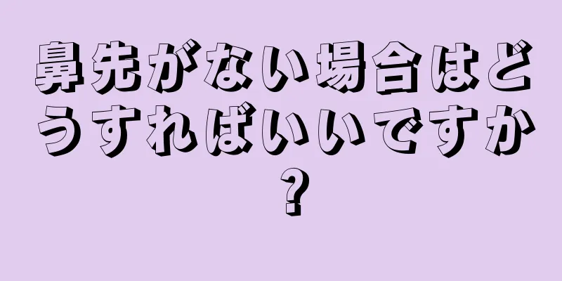 鼻先がない場合はどうすればいいですか？