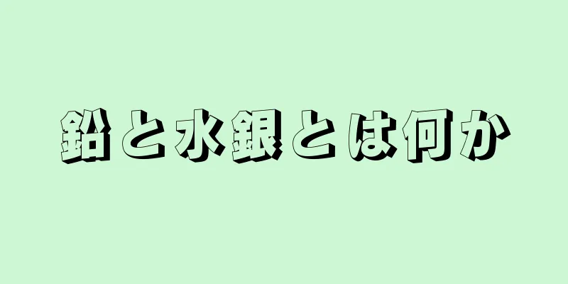 鉛と水銀とは何か