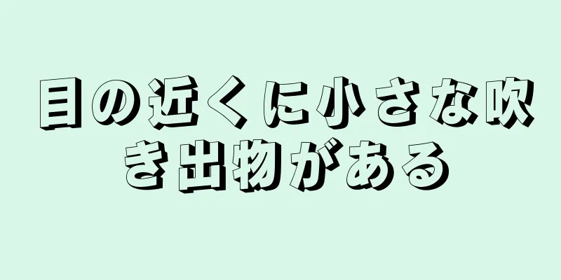 目の近くに小さな吹き出物がある