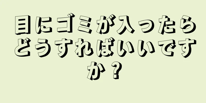 目にゴミが入ったらどうすればいいですか？