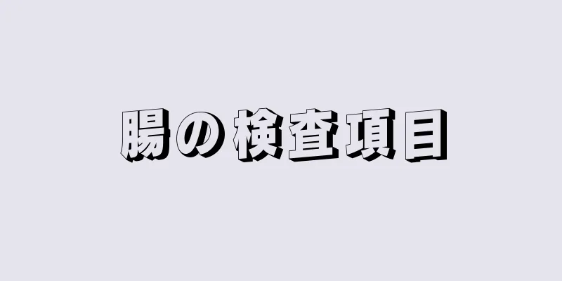 腸の検査項目