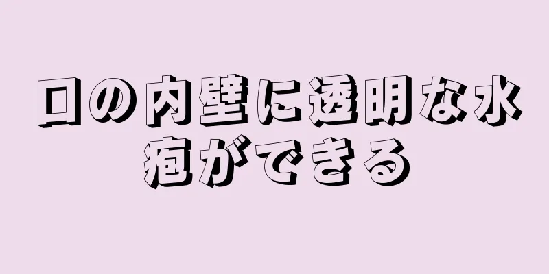 口の内壁に透明な水疱ができる