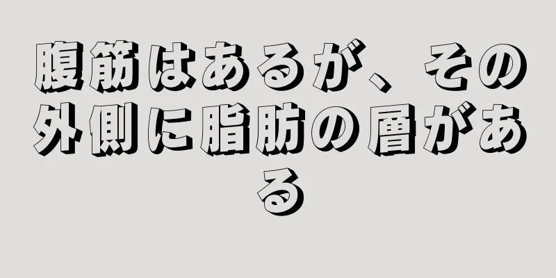 腹筋はあるが、その外側に脂肪の層がある